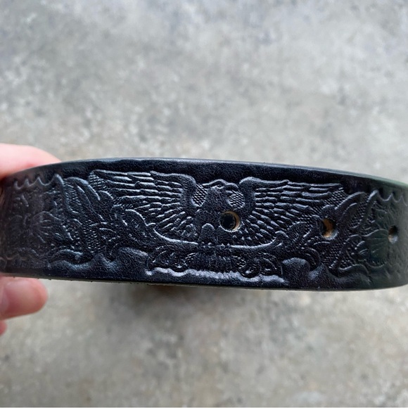Vintage Dog Collar Hand-tooled Leather Eagle - Picture 2 of 10
